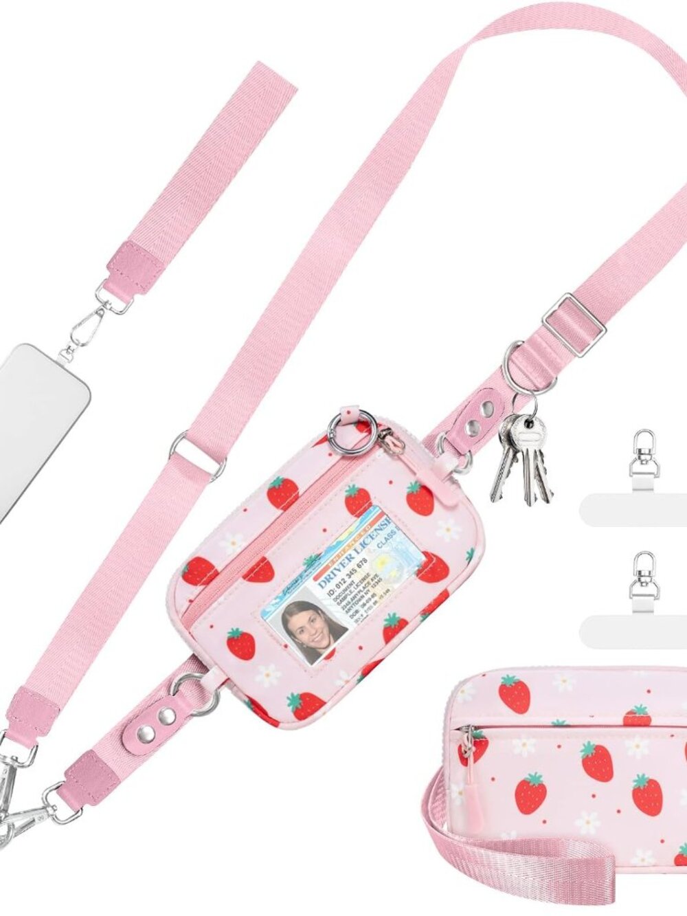 Clip and Go Strap for Phone with Wallet Crossbody Phone Lanyard Adjustable and D